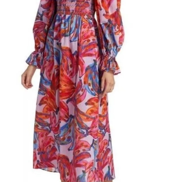 FARM Rio Dresses & Skirts - FARM Rio Vibrant Pink and Red Long Sleeve Dress-new